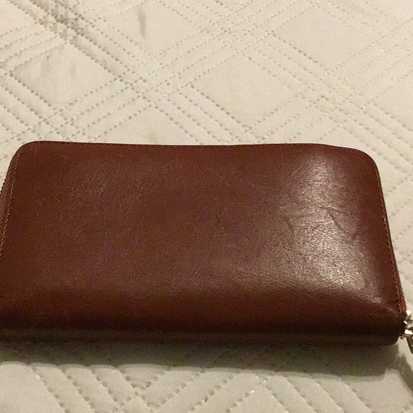 Vintage. YSL Brown Leather Wallet - Picture 6 of 11